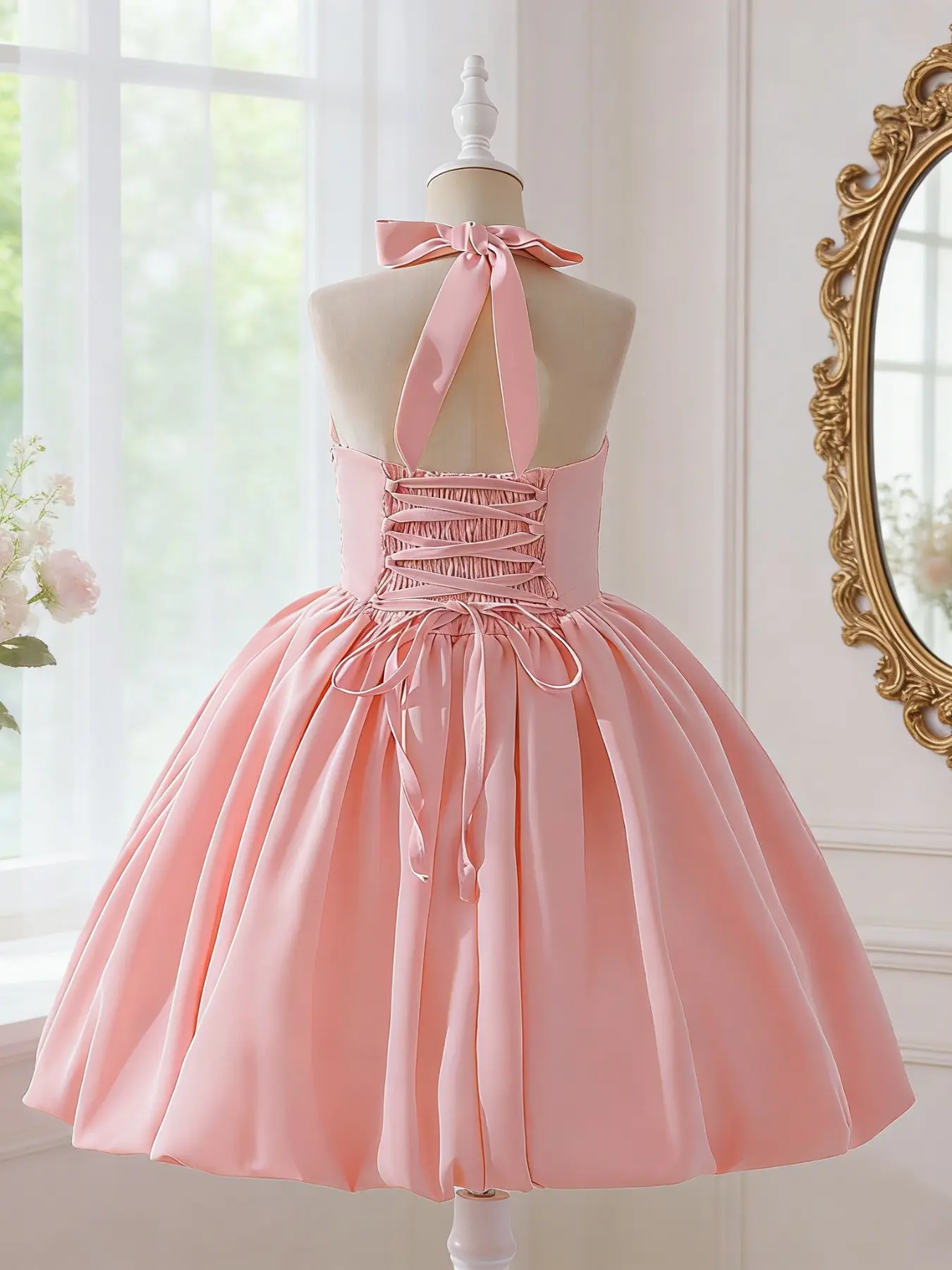 Girls dress princess dress children's rope dress little girl puff festival performance dress popular bud dress Frill Trim Ruched Ruffled Waist Dress Ruffle Dresses Birthday Clothes