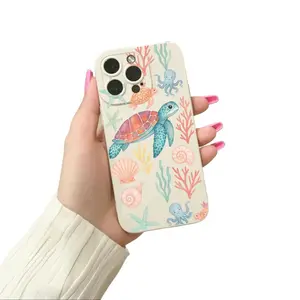 Turtle Shell Sea Life Starfish Beige Phone Case for iPhone 16 15 14 13 12 11 11 Pro Max Mini 7 8 XR XS X