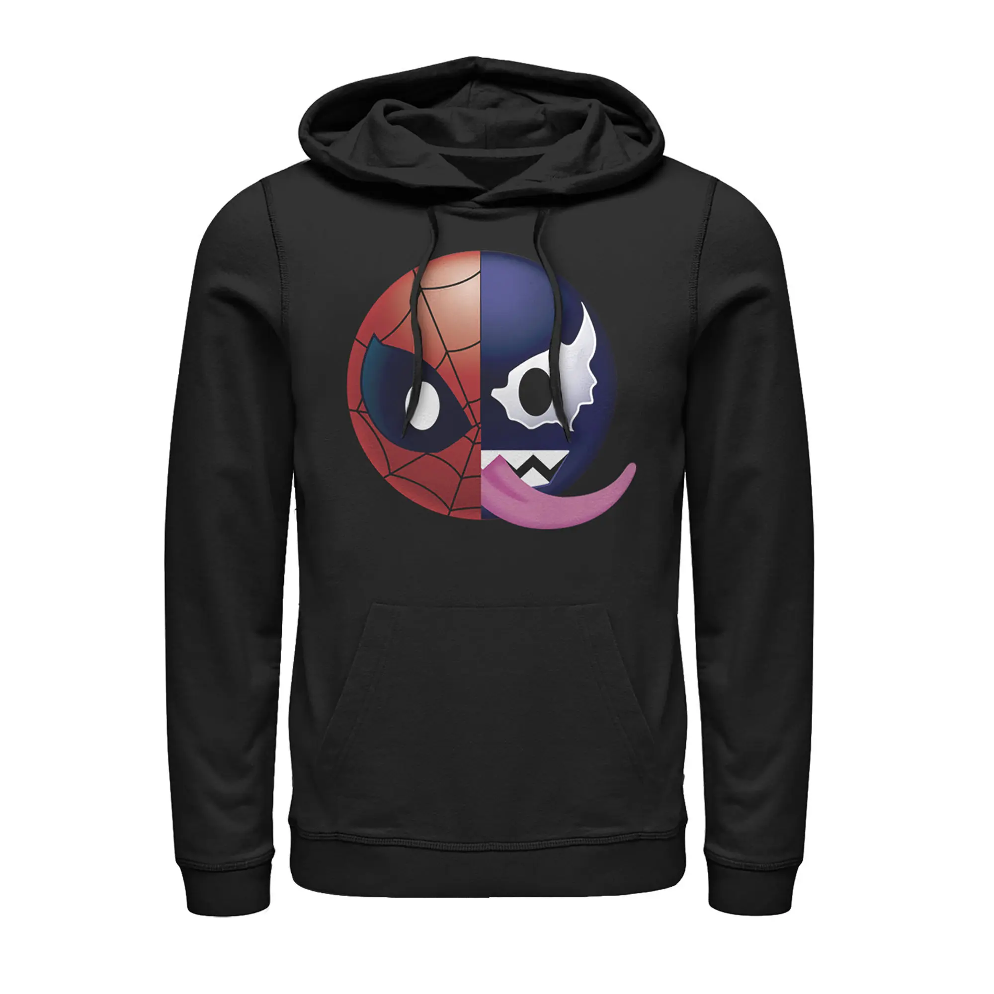 Men's Marvel Venom Spider-Man Split Emoticon Pull Over Hoodie