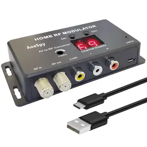 Rf modulator rca coaxial adapter uhf demodulator converter wantenna ant inout channel switch for roku fire stick ps3 ps4 ps5 cable box hd digital av composite video to analog ntsc coax tv