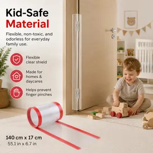 PrimeWare Door Finger Guard – Hinge Protector to Stop Finger Pinch Injuries, Full-Length Door Hinge Cover for Homes, Daycare & Schools, Easy Install Door Solution for Kids & High Traffic Doors