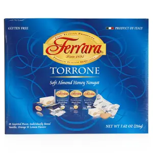 Ferrara Torrone Soft Almond Honey Nougat – 18 Assorted Pieces 7.62 oz