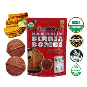 PUREBOMBS Organic Birria Bomb Seasoning Mix, Makes 18-20 Servings - Pack of 2 – Authentic Mexican Spice Flavors Mix for Tacos, Burritos, Nachos, and Quesadillas--Made with Real Mexican Chiles, Herbs, and Spices for Quick and Flavorful Meals, Low Sodium