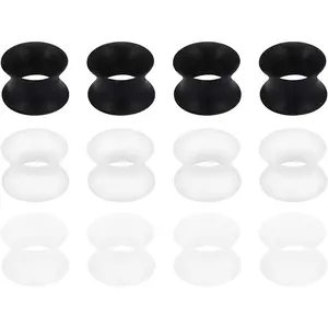 10G-50mm Thin Silicone Gauges for Ear Flexible Double Flare Gauges Tunnels Expander Stretching Gauge Earlets Plugs Gauges Kit Earlets Retainer Same Sizes 3 Colors