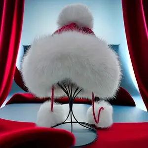 1pc HONGLUAN Plush Fleece Christmas Hat with Fluffy & Red Pom-Pom - Soft Warm Winter for Women/Men, Festive Holiday Party Gift for Halloween, Easter, Birthday, Wedding, Thanksgiving beanie how to wear beanies mens hats