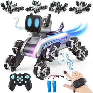 Remote Control Robot Dog Toy for Kids,2.4Ghz 8WD Gesture Sensing Stunt Rc Cars with Music & Light,Children Birthday Gift for 6 7 8 9 10 11 12 Years Old Boys