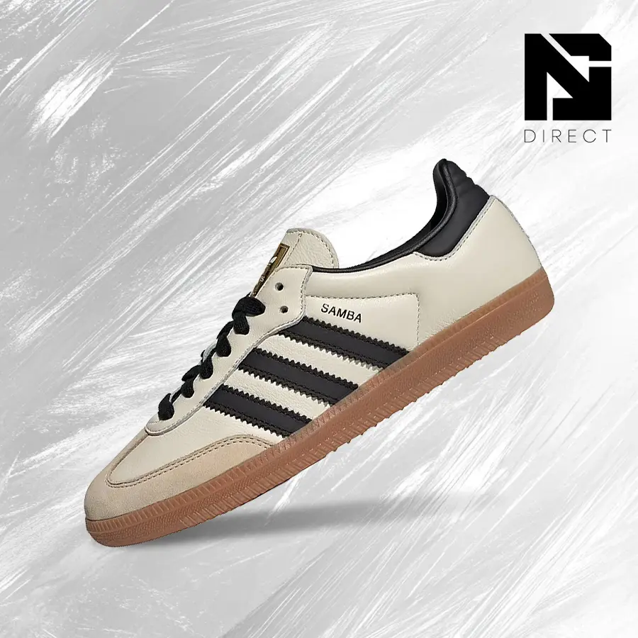Adidas Samba OG Women's Retro Sneakers in Cream White Sand Strata, Versatile & Shock-Absorbing for Casual Streetwear (ID0478)
