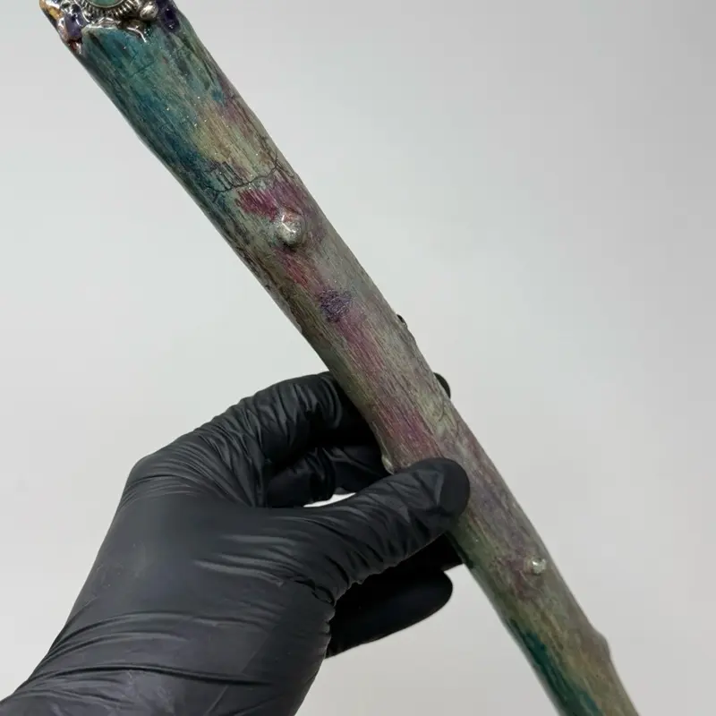 12” Fluorite, Amethyst, and Howlite Handcrafted WAND Unique Artisan Crafted Design