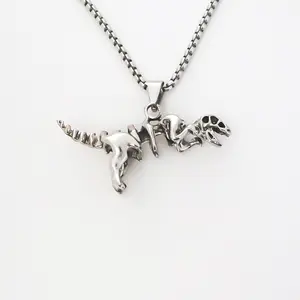 Creative dinosaur skull pendant personalized retro necklace alloy design men and women all-match accessories