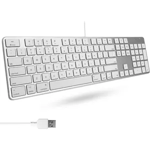 Ultra-Slim USB Wired Keyboard with Number Keypad for   Pro, MacBook Pro/Air, iMac,  Mini, Laptop Computers, Windows Desktop PC Laptops,  (SLIMKEYPROA)