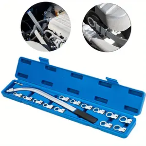 15Pcs Set of Belt Pulley Special Tool, Car Engine Belt Adjustment Wrench, Engine Idler Tensioner Pulley Wrench Pulley Removal Tool Kits