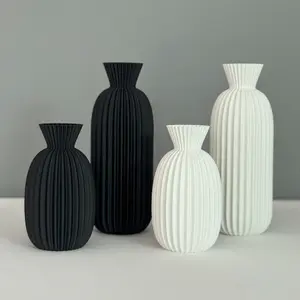 Matte Plastic Vase, Matte Plastic Vase, Decorative Flower Vase, Suitable for Pampas Grass, Home Decor, Living Room, Dining Table, Office, Bedroom, Desk, Kitchen Shelf
