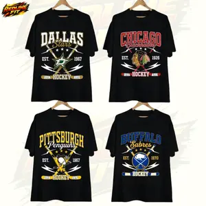 Vintage Hockey Graphic T shirt | Retro City Sports Shirt | Classic Varsity Style Streetwear | Unisex Black Color, Gift for Him and Heror