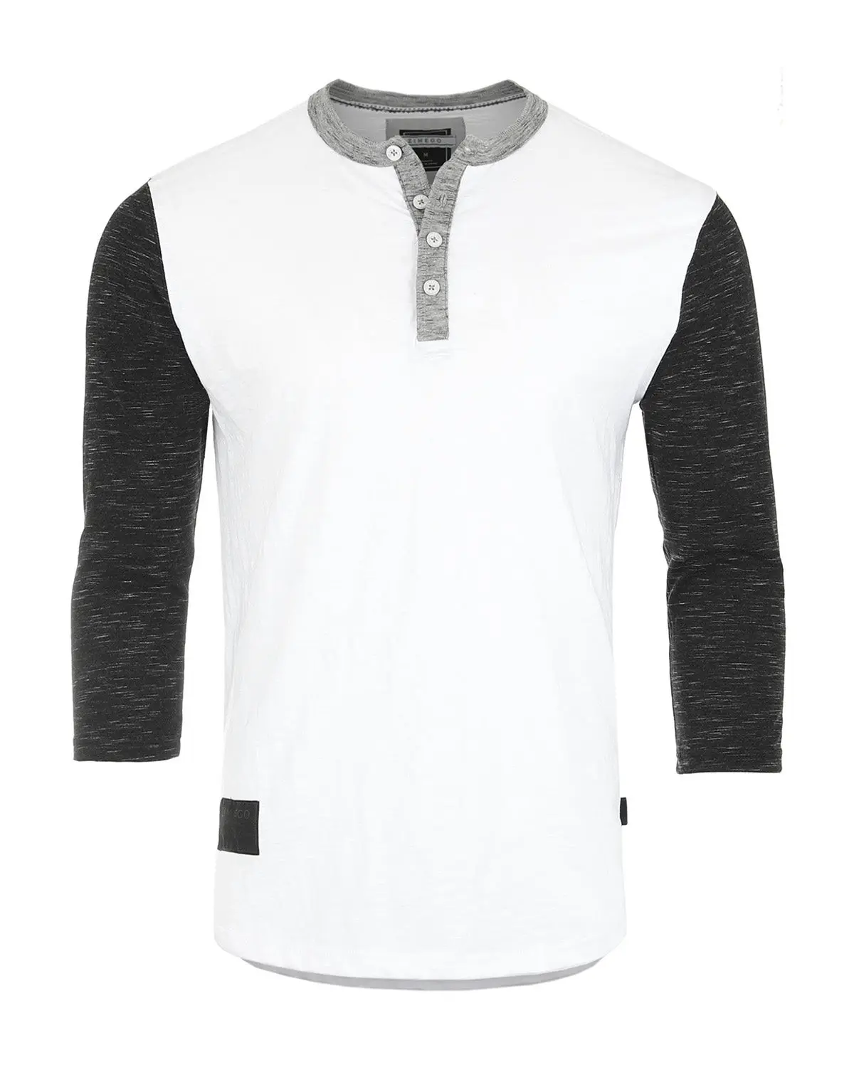 Men's 3/4 Sleeve Henley – Casual Athletic Button Crewneck Shirt