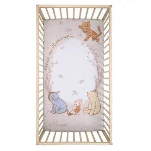 Lambs & Ivy Disney Baby Pooh Bear & Pals Photo Op Cotton Baby Fitted Crib Sheet