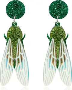 Cicada Earrings Lovely  Big   Cicada Drop Earrings  Beetle  Scarab Weird Earrings for Women
