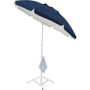 6.5ft Sun Shade Umbrellas, Portable Umbrella with Stand, Lightweight Sun Protection Free Standing Sport Umbrella for Outdoor Sports, Camping, Fishing, Patio, Beach, Navy