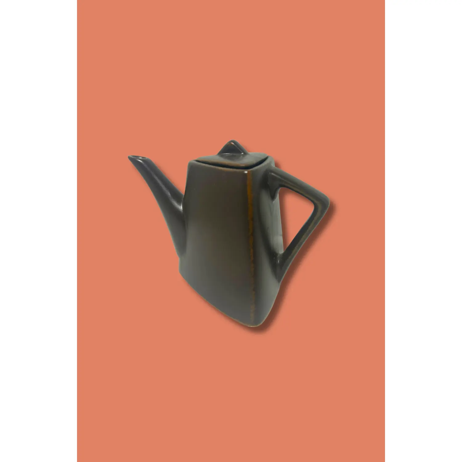 Designpac Triangular Chocolate Brown Matte Stoneware Teapot
