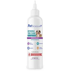 Pet Scholars Ketozole Tris Flush Anti-fungal Cleansing Solution, 12 fl oz