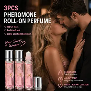 3pcs Women's Pheromone Scent Oil Roll-On Variety Floral Fruity Gourmand, Long Lasting Layering Scents That Get You Noticed, Designed to Captivate Him, Boost Your Allure for Day & Night, Smellmaxxing Signature Scent, Valentine's, Birthday & Christmas Gift