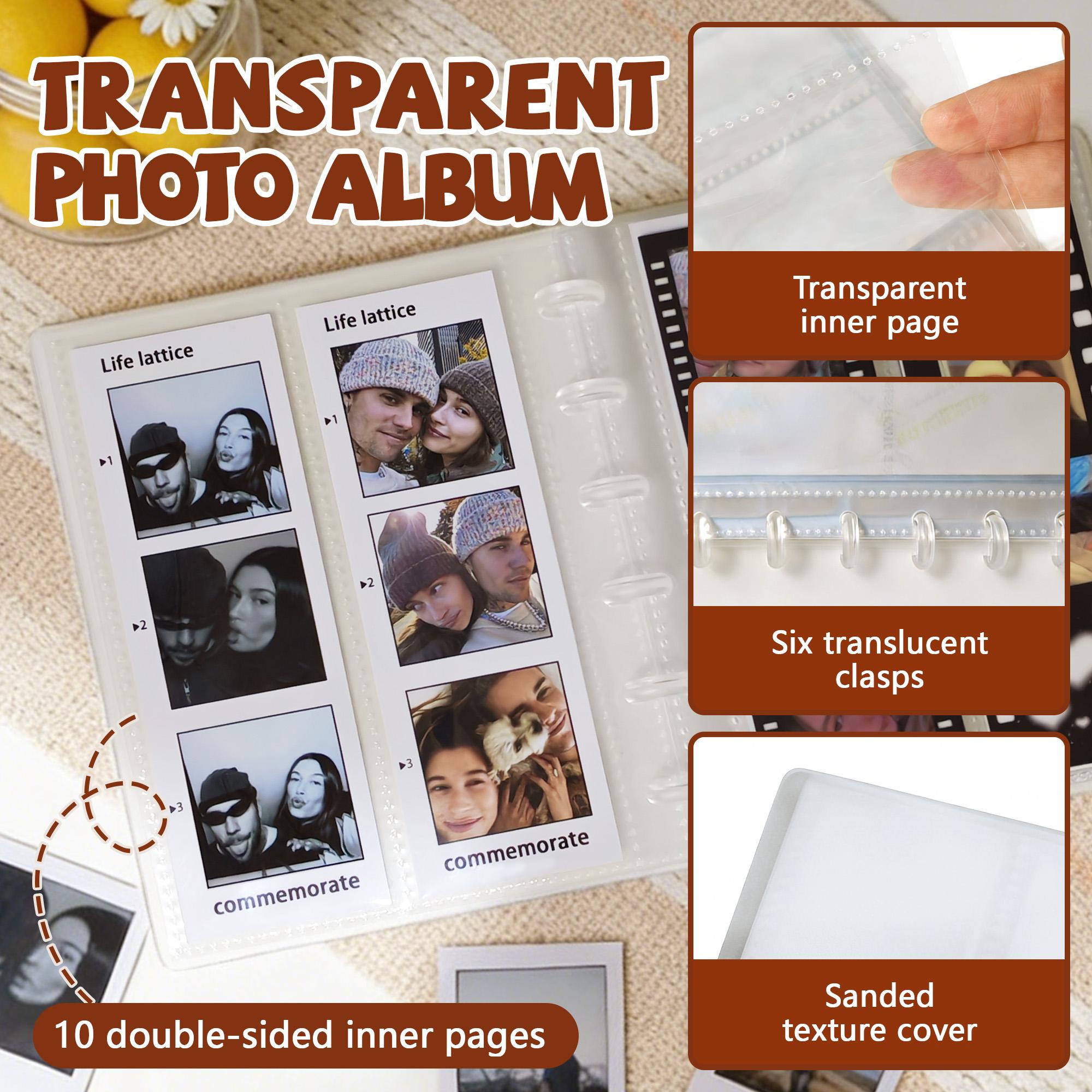 Clear Photo Booth Frames - Photo Booth Album For 2x6 Inch Photo Strips，Creative Scrapbookingfor Photo Strips, DIY Memory Crafting Project, Photo Display, ModernAlbum，MemoryBook, Summer Vibes, Gift, Boyfriend