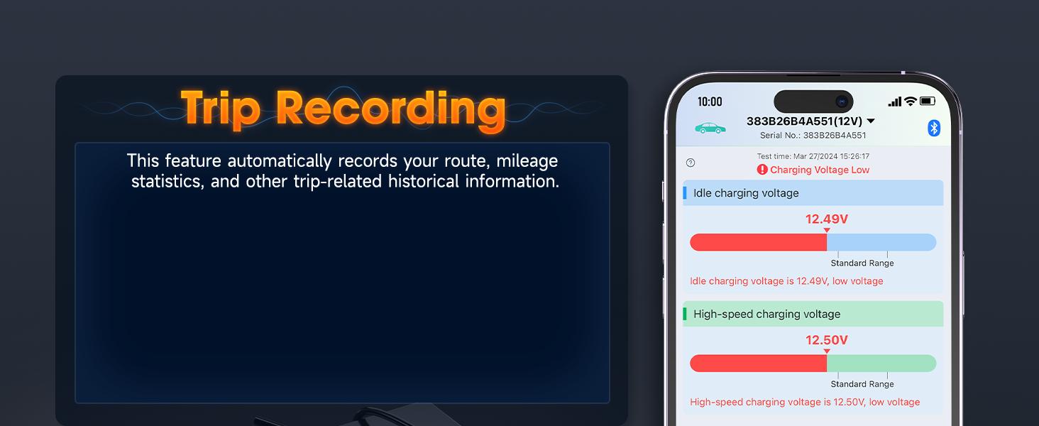 ANCEL BM300 Pro Bluetooth Battery Monitor | 6V/12V/24V Battery Health, Cranking & Charging Test, IP67 Waterproof for Car/Truck/Motorcycle/Boat