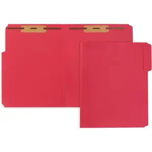 50 Red Fastener File Folders - 1/3 Cut Reinforced Tab - Durable 2 Prongs Bonded Fastener Designed to Organize Standard  Files, Law Client Files, Office Reports - Letter Size, Red, 50 Pack