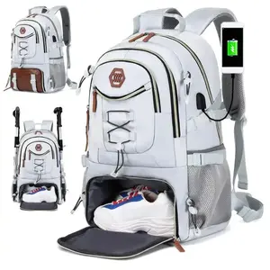 Outdoor Travel Backpack With Large Capacity For Sports Camping, Suitable For Men And Women With 17-inch Laptop Compartment Traveling Bag