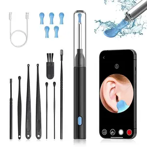 Smart Visual Ear Pick P6, Earwax Removal Tool Set, Includes 8 Cleaning Kits and 5 Ear Picks, Equipped with 1080P HD Camera, 6 LED Lights, WiFi Visual Ear Pick, Compatible with iOS and Android