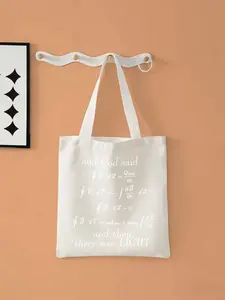 2026 new 3d stereoscopic printGod Said Equations Integral FormLarge-capacity canvas single-shoulder handbag, suitable for shopping, fitness and daily use. Foldable and reusable, an eco-friendly shopp