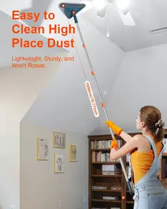 Wall Cleaner Mop with Long Handle, 360° Rotatable Wall Mop, 85“ Baseboard Cleaner Tool Duster for Wall Washer Cleaner Tool for Walls/Dust/Ceiling Fans/Baseboard/Floors Cleaning