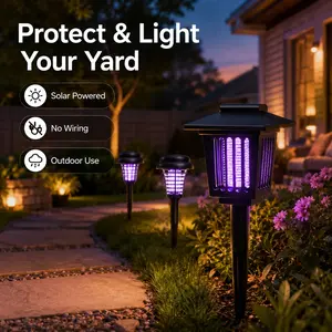 Solar Powered Mosquito Zapper, Outdoor Garden UV Insect Killer Stake Lamp (Home Improvement Solar Power Accessory)