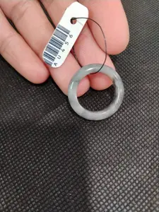 Natural Grade A Jadeite Jade Ring | Authentic Burmese Jade Band | Slate Grey | Size US 8.5