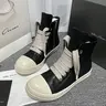 Women's Sporty Chic Leather High-Top Trainers - Unisex, Flat, Widened Lace Fit, Side Zipper, PU Sole, Easy Wear, High-Top Ankle Hold, All Seasons Sneakers for Women, Summer Training & Outdoor Use
