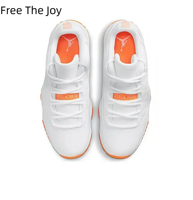 Men Women Low Top Basketball Sneakers White Orange Gum Outsole Leather Cushion Athletic Shoes Non Slip Shock Absorb Trainers Breathable Streetwear Footwear Daily Walking Gym Workout Outdoor Casual Durable All-Match Sports Shoes