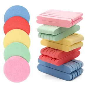 120Pcs Facial Sponge Compressed, Face Cleansing Sponge Estheticians Compressed Makeup Facial Sponge Round Wash Face Sponges for Women Compress Exfoliating Removal Sponge - Home Improvement.