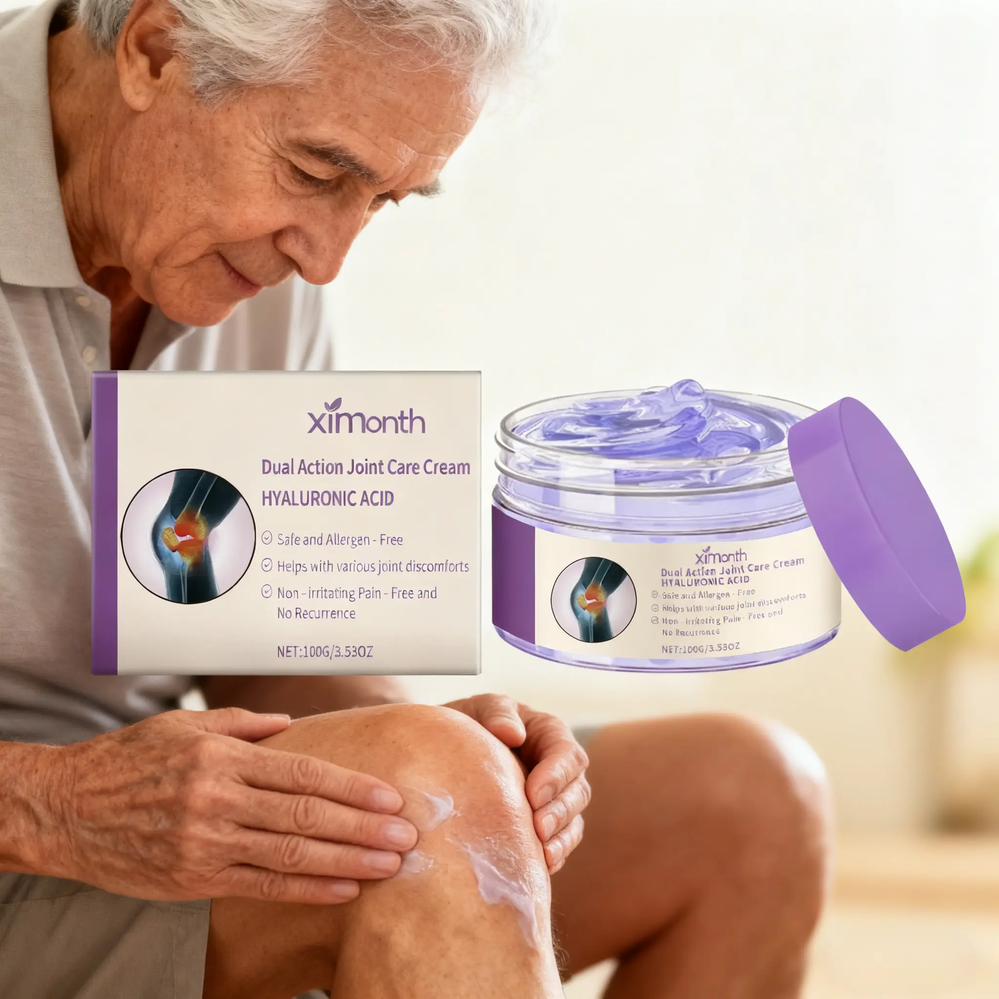 Ximonth 100g Therapeutic Topical Gel - Glycerol, Carbomer, Triethanolamine-Infused Non-Greasy Body Moisturizer for Hip & Joint Care, Post-Exercise Recovery (Adults' Healthcare Relaxation Solution, Beauty & Personal Care), Lotion, Convenient