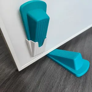 2-Pack Rubber Door Stopper, Anti-Slip Stackable Gap Protector, Safe Floor Guard for Carpet Tile Wood Concrete Floors