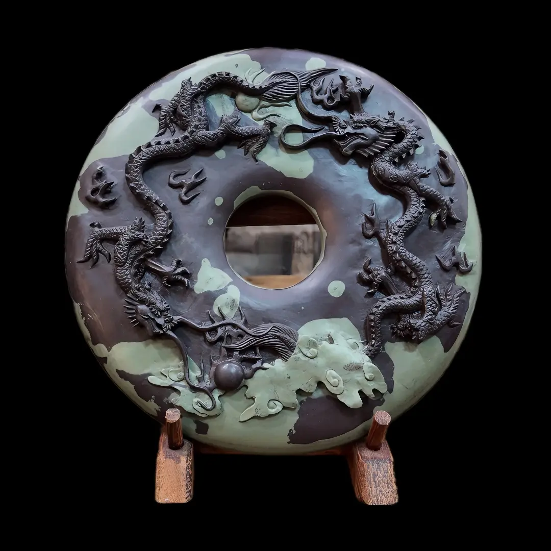 The Aegis - Ultimate Energy Shield for Authority & Powerful Protection— Hand-Carved from Natural Stone · Unique Purple-Green Stone Patterns
