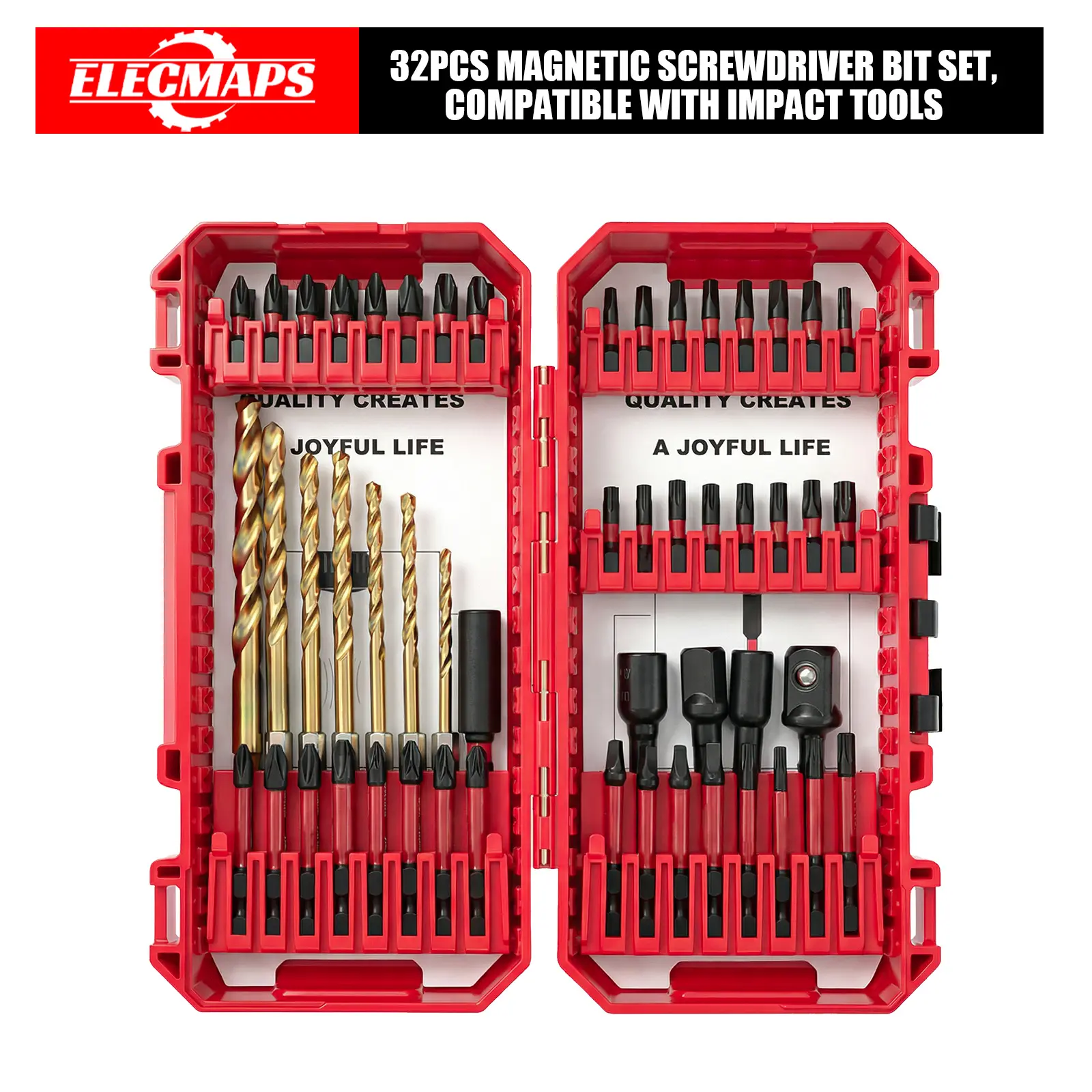 ELECMAPS Screwdriver Bit Set, Rapid Load, 32-Pcs