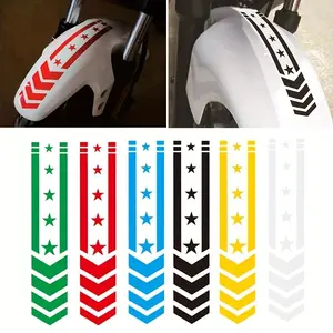 2pcs Motorcycle Guardrail Trailer Reflective Arrow Line Warning Stickers, Electric Vehicle Decorative Stickers, 2pcs Set