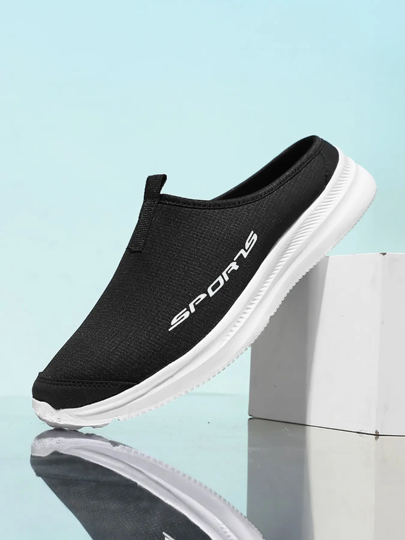 One-Step Slip-On Mules, Breathable Mesh No Heel Sandals, Lightweight Casual Walking Slippers, Comfortable Summer Footwear, Shoes Mules