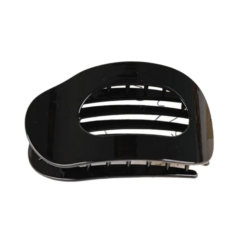 Elliptical hair clip   glossy black