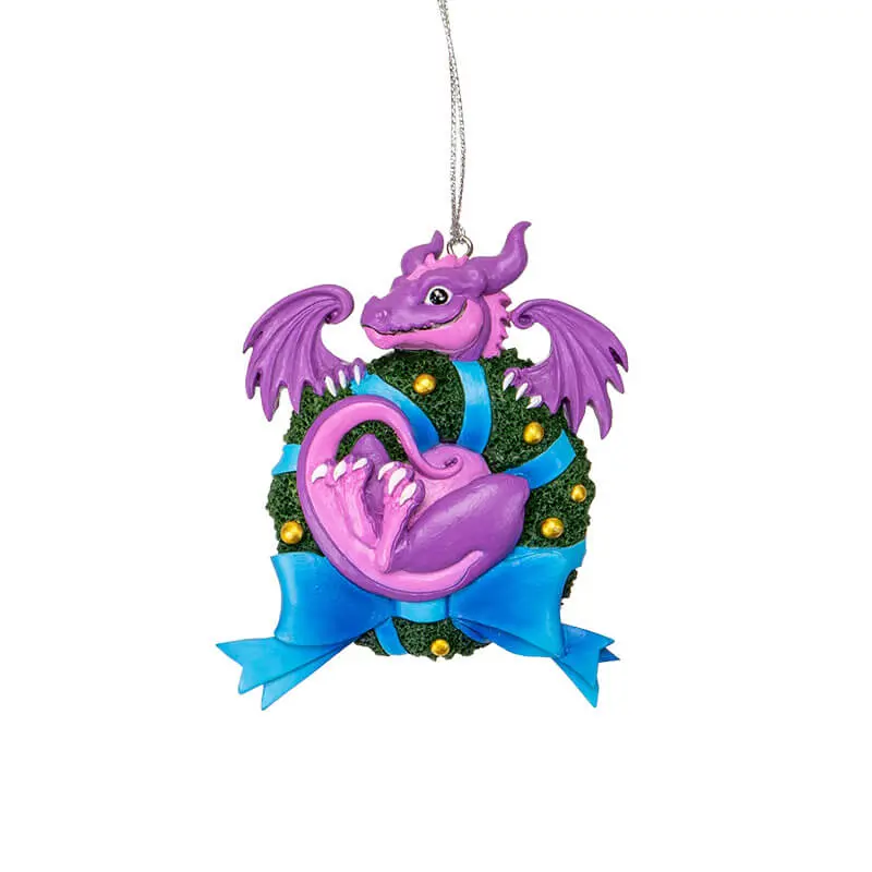 Cute Dragon Wreath Ornament - Elegant Design with Colorful Dragon Elements