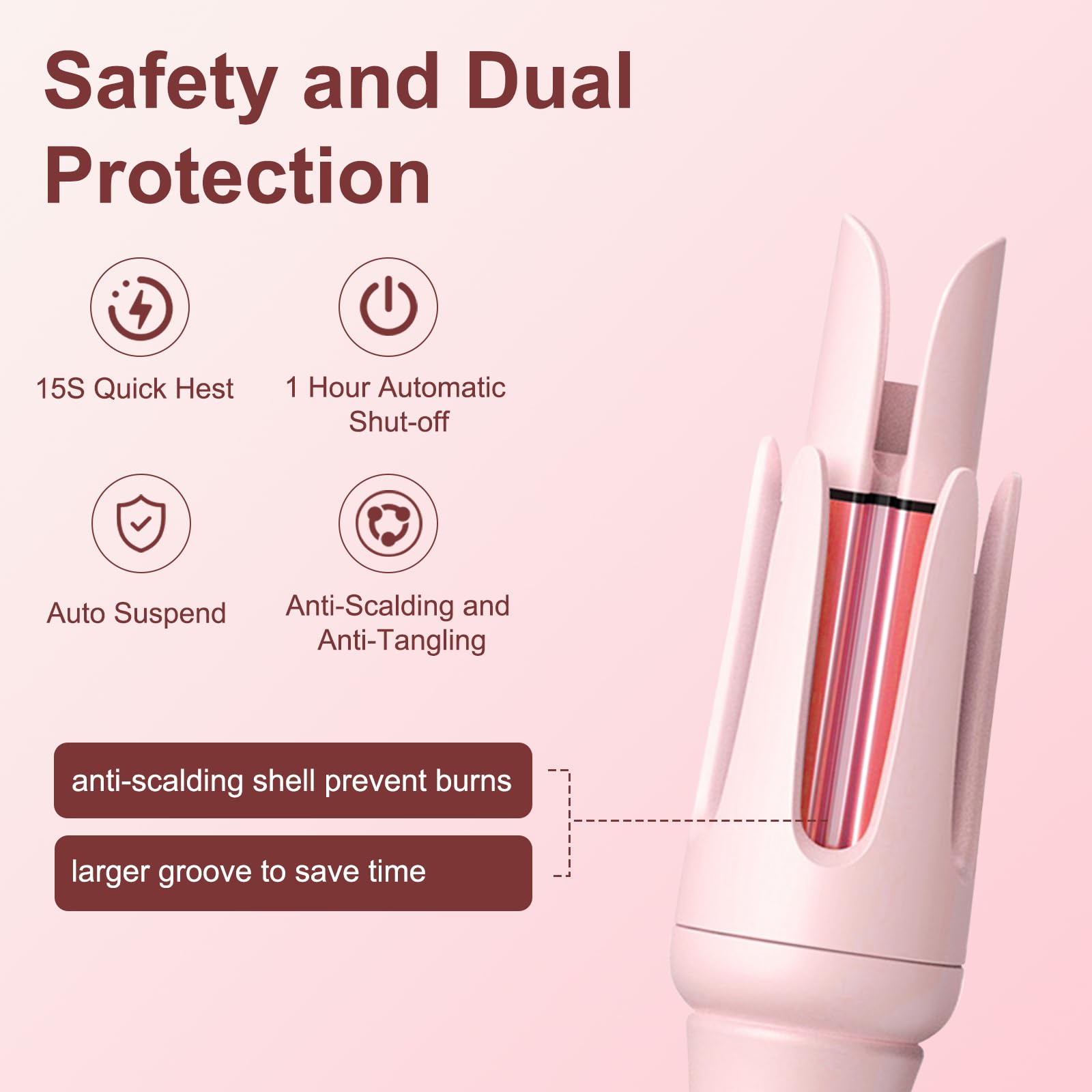 Automatic Hair Curling Iron, 28mm Hair Curler, Negative Ion Automatic Hair Hair Curl Wand, 4 Modes Adjustable Temperatures Rotating Curling Iron for Women, Hair Styling Tools for Home, Hair Styler