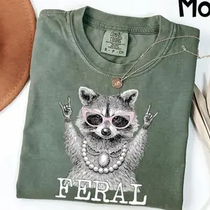Comfort Colors Feral Raccoon Shirt, In My Feral Era T-Shirt, Funny Trash Panda Shirt, Chaos Mom Tee, Viral Meme Gift For Her