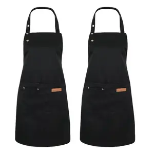 2 Pack Baking Gardening Painting Apron with Adjustable Straps and Pockets Resistant Cooking Apron for Women Men Chefs Waiters