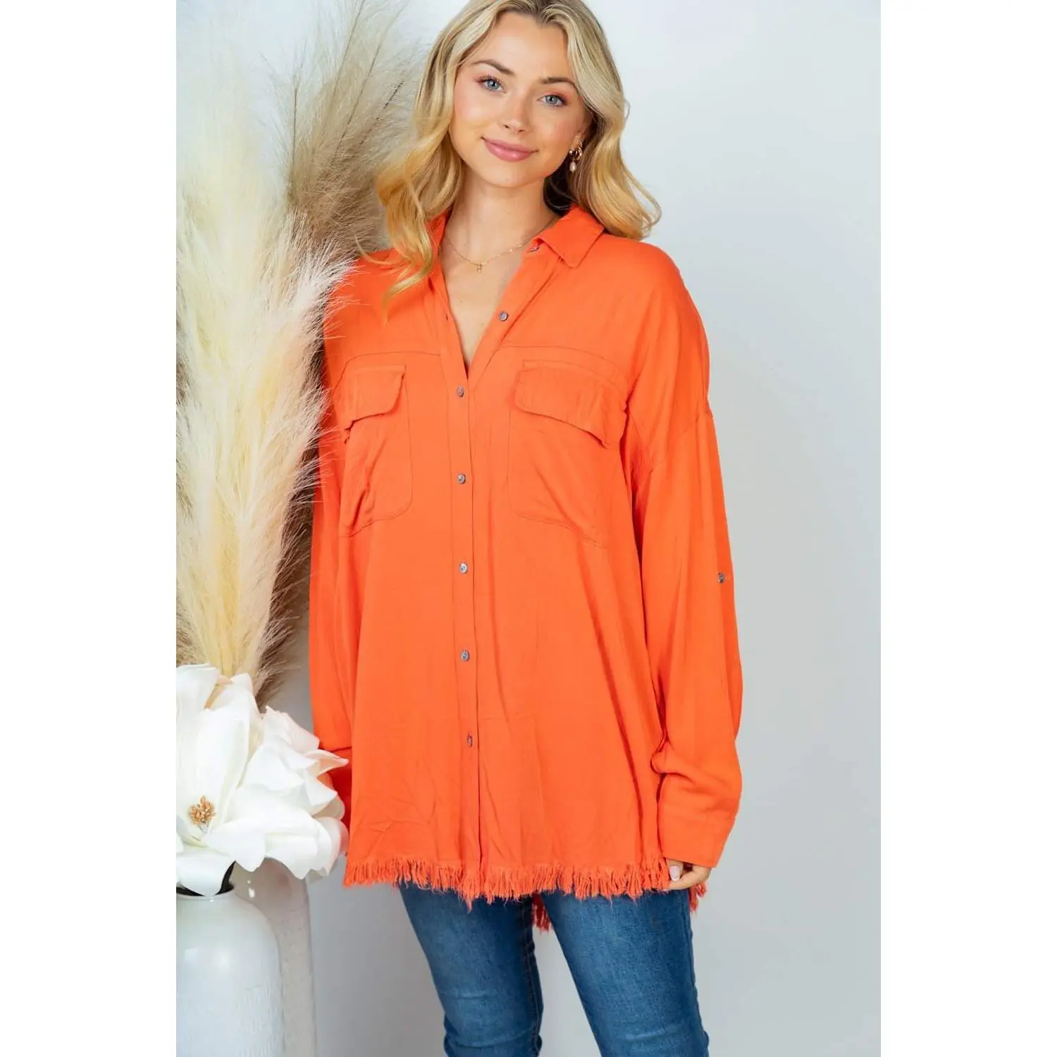 Orange Ya Happy Shacket
