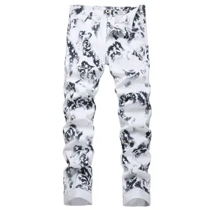 Men's Slim Fit Stretch Jeans Ripped Skinny Jeans for Men Fashion Distressed Straight Comfort Flex Waist Pants Streetwear Stylish Denim