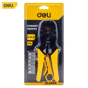 Deli Terminal Crimper Data Cable Crimper Wire Stripper Wire Cutter Network Cable Telephone Cable
